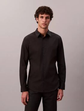 Chemise ajustée stretch à boutons