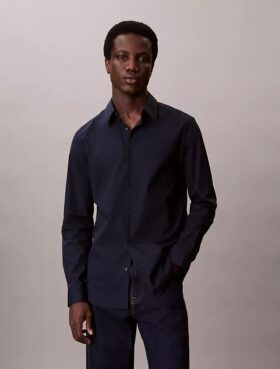 Chemise ajustée stretch à boutons