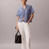 Chemise ample boutonnée en coton mélangé Chemise ample boutonnée en coton mélangé
