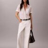 Chemise ample boutonnée en coton mélangé Chemise ample boutonnée en coton mélangé
