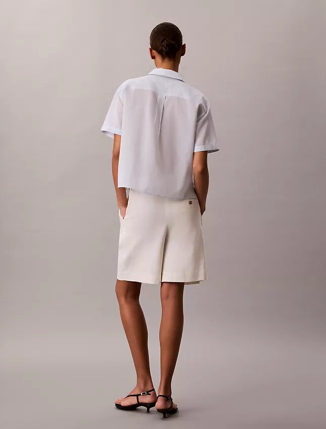 Chemise ample boutonnée en coton mélangé Chemise ample boutonnée en coton mélangé