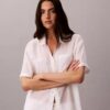 Chemise ample boutonnée en coton mélangé Chemise ample boutonnée en coton mélangé