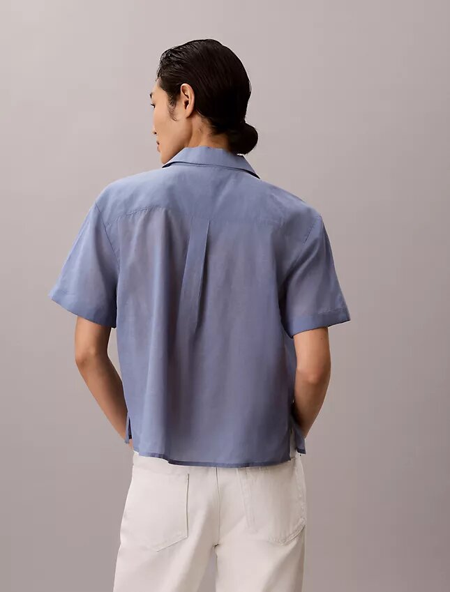 Chemise ample boutonnée en coton mélangé Chemise ample boutonnée en coton mélangé