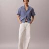 Chemise ample boutonnée en coton mélangé Chemise ample boutonnée en coton mélangé