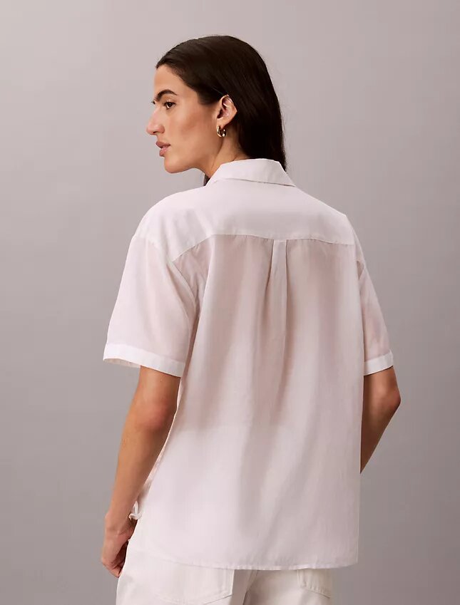 Chemise ample boutonnée en coton mélangé Chemise ample boutonnée en coton mélangé