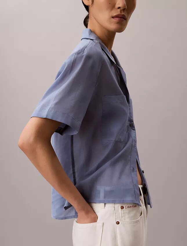 Chemise ample boutonnée en coton mélangé Chemise ample boutonnée en coton mélangé