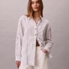 Chemise ample boutonnée en mélange de lin Chemise ample boutonnée en mélange de lin