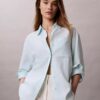 Chemise ample boutonnée en mélange de lin Chemise ample boutonnée en mélange de lin