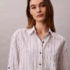 Chemise ample boutonnée en mélange de lin Chemise ample boutonnée en mélange de lin
