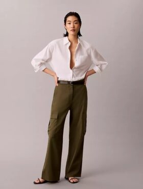 Chemise ample boutonnée en mélange de lin