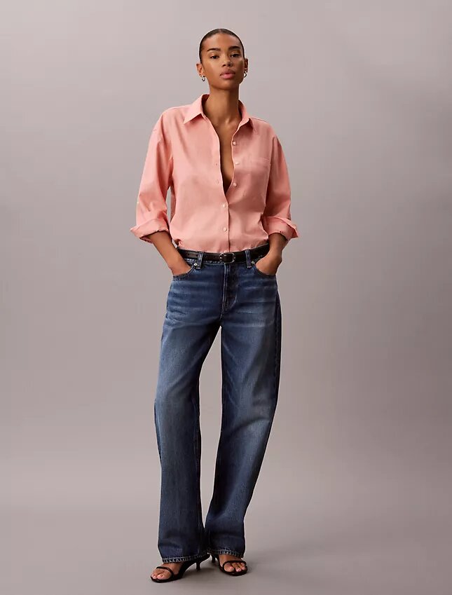 Chemise ample boutonnée en mélange de lin Chemise ample boutonnée en mélange de lin