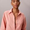 Chemise ample boutonnée en mélange de lin Chemise ample boutonnée en mélange de lin