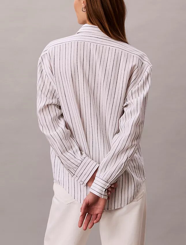 Chemise ample boutonnée en mélange de lin Chemise ample boutonnée en mélange de lin