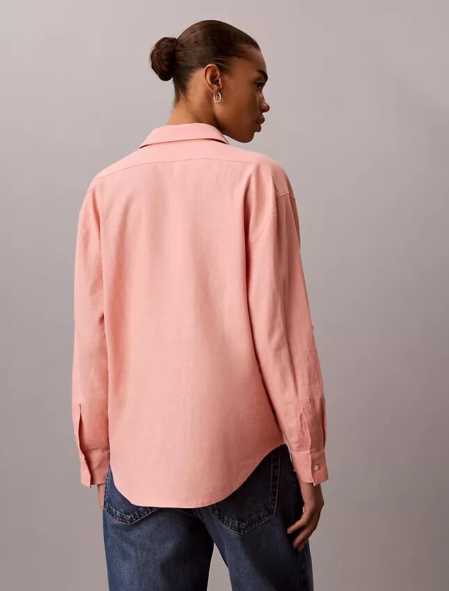 Chemise ample boutonnée en mélange de lin Chemise ample boutonnée en mélange de lin