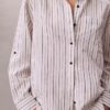 Chemise ample boutonnée en mélange de lin Chemise ample boutonnée en mélange de lin