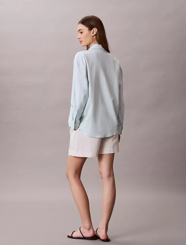 Chemise ample boutonnée en mélange de lin Chemise ample boutonnée en mélange de lin