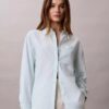 Chemise ample boutonnée en mélange de lin Chemise ample boutonnée en mélange de lin