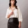Chemise ample boutonnée en mélange de viscose Chemise ample boutonnée en mélange de viscose