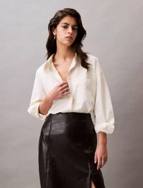 Chemise ample boutonnée en mélange de viscose