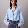 Chemise ample boutonnée en mélange de viscose Chemise ample boutonnée en mélange de viscose