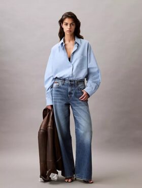Chemise ample boutonnée en mélange de viscose