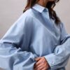 Chemise ample boutonnée en mélange de viscose Chemise ample boutonnée en mélange de viscose