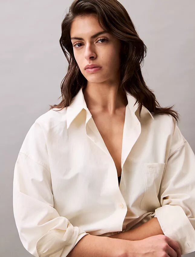 Chemise ample boutonnée en mélange de viscose Chemise ample boutonnée en mélange de viscose
