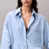 Chemise ample boutonnée en mélange de viscose Chemise ample boutonnée en mélange de viscose