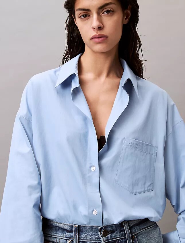 Chemise ample boutonnée en mélange de viscose Chemise ample boutonnée en mélange de viscose
