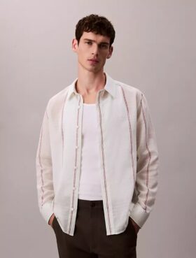 Chemise ample en coton et nylon