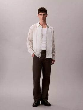 Chemise ample en coton et nylon