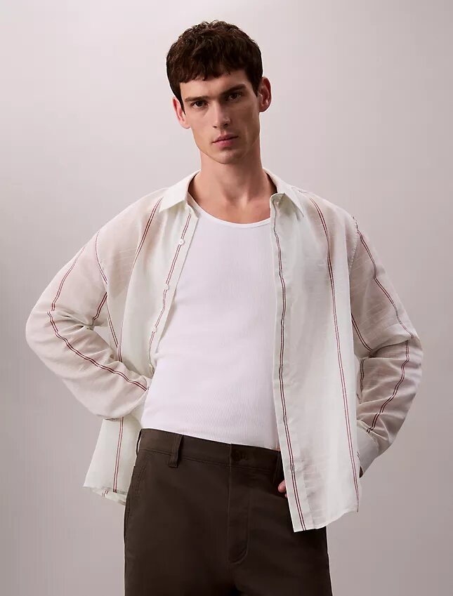 Chemise ample en coton et nylon Chemise ample en coton et nylon