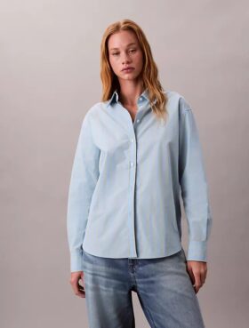 Chemise ample à rayures en coton, boutonnée