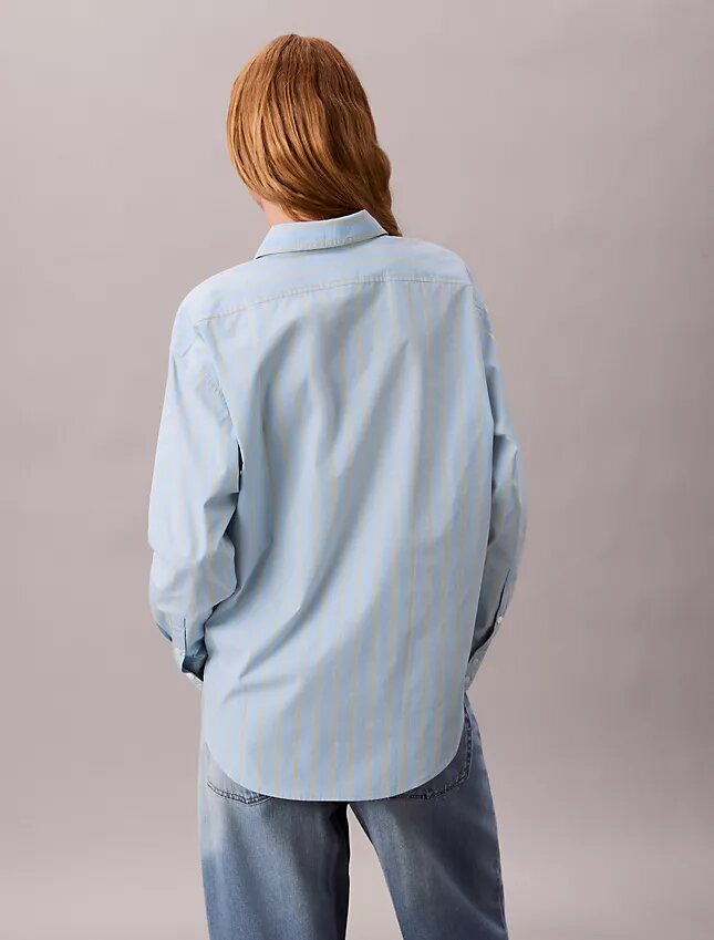 Chemise ample à rayures en coton, boutonnée Chemise ample à rayures en coton, boutonnée