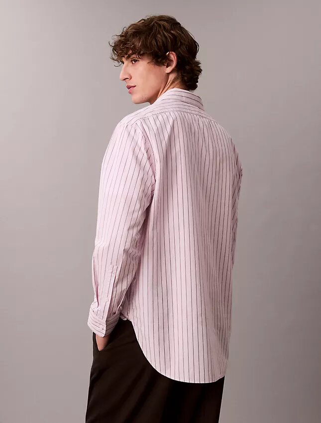 Chemise ample à rayures en coton, boutonnée Chemise ample à rayures en coton, boutonnée