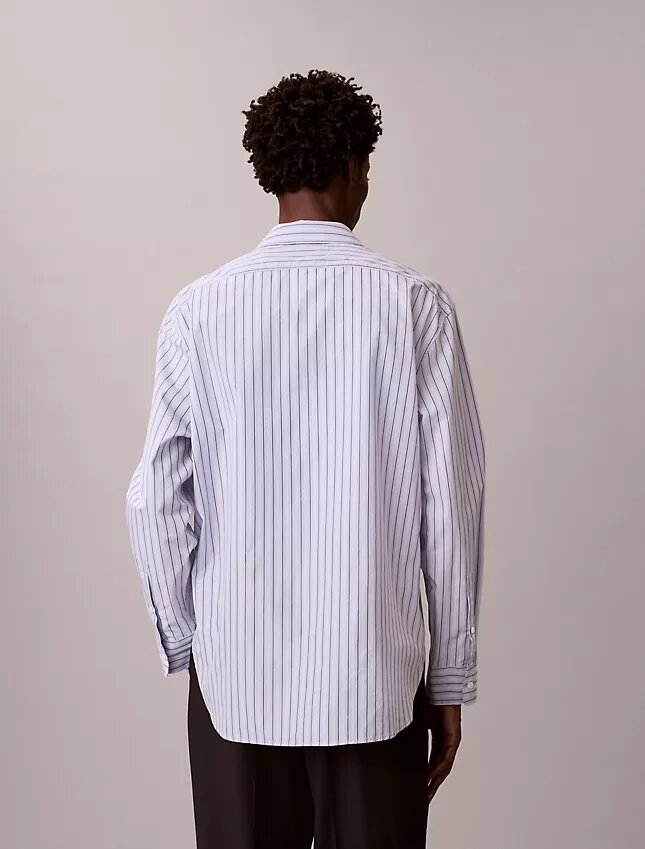 Chemise ample à rayures en coton, boutonnée Chemise ample à rayures en coton, boutonnée
