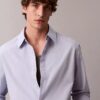Chemise boutonnée ample en coton uni Chemise boutonnée ample en coton uni