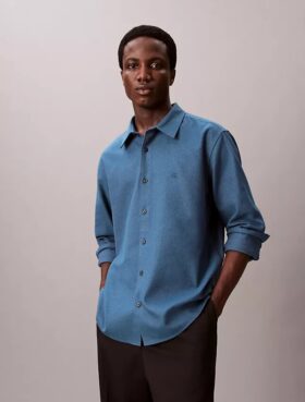 Chemise boutonnée ample en flanelle mélangée