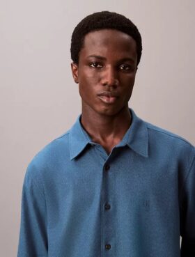 Chemise boutonnée ample en flanelle mélangée