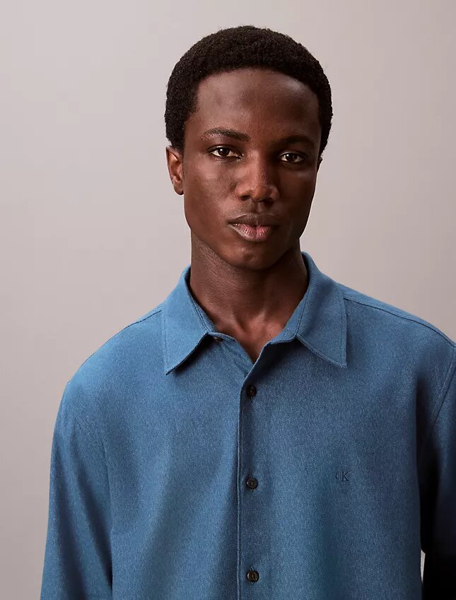 Chemise boutonnée ample en flanelle mélangée Chemise boutonnée ample en flanelle mélangée