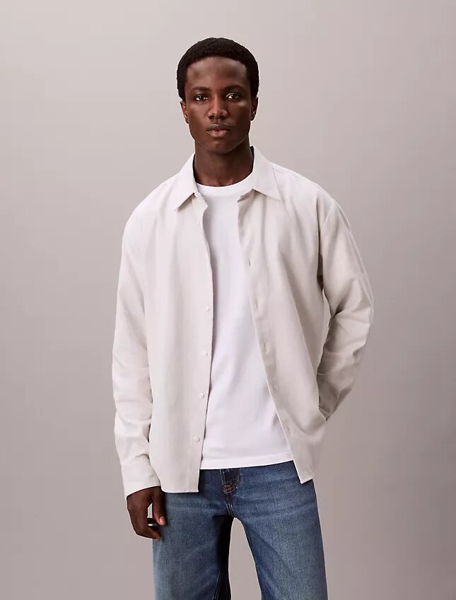 Chemise boutonnée ample en flanelle mélangée Chemise boutonnée ample en flanelle mélangée