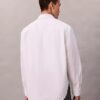 Chemise boutonnée ample en popeline avec logo graphique Chemise boutonnée ample en popeline avec logo graphique