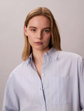 Chemise boutonnée ample en popeline de coton