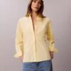 Chemise boutonnée ample en popeline de coton Chemise boutonnée ample en popeline de coton