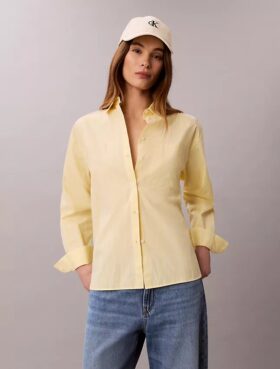 Chemise boutonnée ample en popeline de coton
