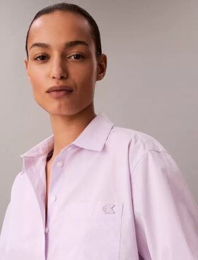 Chemise boutonnée ample en popeline de coton