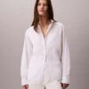 Chemise boutonnée ample en popeline de coton Chemise boutonnée ample en popeline de coton