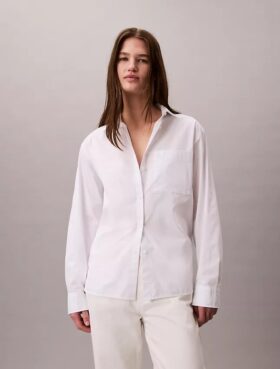 Chemise boutonnée ample en popeline de coton