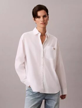 Chemise boutonnée ample en popeline de coton