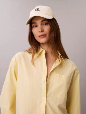 Chemise boutonnée ample en popeline de coton